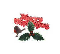 Anniversary House 3pcs Jewel Toned Yule Log Decorating Kit Christmas Cake Decorations, Christmas Cake Toppers, Yule Log Decorations, Traditional Non-Edible Decorations, BX315 UK