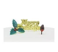 Anniversary House 3pcs Yule Log Decorating Kit Christmas Cake Decorations, Christmas Cake Toppers, Yule Log Decorations, Traditional Non-Edible Decorations, BX120 UK