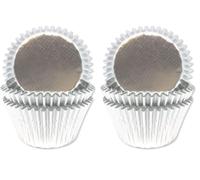 Anniversary House 45 Silver Foil Cupcake Cases for Baking, Baking Cups in Heavy Duty Greaseproof Paper, J173 (Pack of 2)
