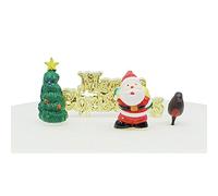 Anniversary House 4pcs A Merry Little Christmas Cake Decorating Kit Christmas Cake Decorations, Christmas Cake Toppers, Yule Log Decorations, Traditional Non-Edible Decorations, BX268 UK