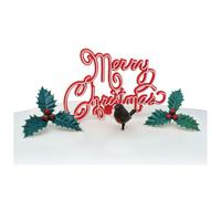 Anniversary House 4pcs Nostalgic Yule Log Decorating KitChristmas Cake Deco