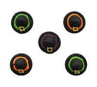 Anniversary House 5pcs Halloween Witch Hat Edible Cake Toppers - Handcrafted 3D Fondant Sugarcraft Decorations for Cupcakes, Muffins & Celebration Cakes - Spooky Party Baking Accessories
