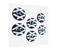 Anniversary House 6 Halloween Coconut flavoured Spooky Faces Edible Cake Decorations, Handcrafted Cake Toppers, Edible Fondant Icing Sugar Cupcake Toppers, SFF105