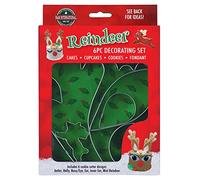 Anniversary House 6-Piece Reindeer Cake Decorating Kit, Christmas Cookie Cutters for Baking, TIN-Plated Steel, K5121