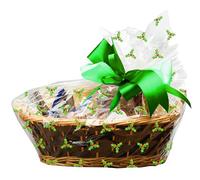 Anniversary House 6 pieces Holly BOPP Gift Basket Cellophane Bags, 41 x 46cm, Including Twist Ties, Christmas Hamper Bags, Gift Wrap Film, M565