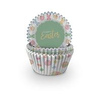 Anniversary House 75 Cupcake Cases, Greaseproof Paper Baking Cups, Colorful Pastel Happy Easter Cupcake Cases for Baking and Celebrations