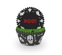 Anniversary House 75pcs Halloween Cupcake Cases - Baking Cups in 3 Spooky Designs with Heavy Duty Greaseproof Paper Liners for Muffins and Cupcakes - Festive Halloween Party Baking Accessories