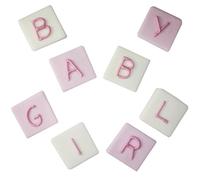 Anniversary House Baby Girl Blocks Sugarcraft Toppers, SF400, Pink