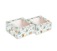 Anniversary House Beatrix Potter™ Peter Rabbit™ 2-pack Square Treat Boxes With Window, Cookie, Cake, or Gift Boxes, Easy Pop-up Assembly, Sturdy Quality, 7.5 x 16 x 16cm (3 x 6.3 x 6.3), J201