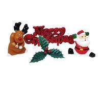 Anniversary House Cheerful Christmas Scene Cake Decorating Kit (Pack Of 4) Multicoloured (One Size)