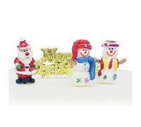 Anniversary House Christmas Cake Topper Picks - 4-Piece Plastic Non-Edible Cake Decorations with Gold “Merry Christmas” Motto, Decorative Baking Supplies (BX301, UK)