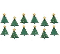 Anniversary House Christmas Tree Edible Cake Decorations, Handcrafted Cake Toppers, Edible Fondant Icing Sugar Cupcake Toppers, SFX290 (Pack of 2)