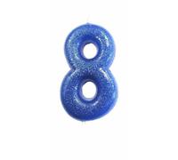 Anniversary House Colourful Blue Glitter Number 8 Cake Candle for Birthday and Anniversary Decorations - Elegant Birthday Candle for Cake - Stylish Silver Number Candle Topper 7 cm