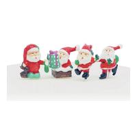 Anniversary House Cute Santa Plastic Cake Topper (Pack Of 4) Red/green/white (One Size)
