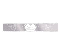Anniversary House Diamond 60th Anniversary Foil Banner |Silver and White Print Happy 60th Anniversary | Diamond Anniversary Party Decorations | 9ft Foil Banner| J057