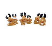 Anniversary House Fun Rudolph Plastic Cake Topper (Pack Of 6) Brown/black/white (One Size)