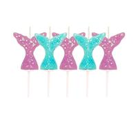 Anniversary House Glitter Mermaid Tail Pick Candles,Purple & Aqua,7 centimeters