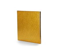 Anniversary House Gold Foil 25cm-1 Pc 10-inch, Pack of 1, Individually Wrapped, Sturdy Fibre Cake Drum Square, DSW10G, Board
