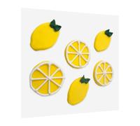Anniversary House Hand-made Lemon flavoured and shaped edible sugarcratt cake decorations, edible cupcake toppers, SFF102