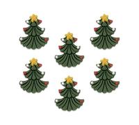 Anniversary House, Handcrafted Cake, Edible Fondant Icing Sugar Cupcake Toppers, Nordic Christmas Tree Decorations, SFX373, Sugarcraft, Green