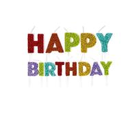 Anniversary House Happy Birthday Candles For Cakes, Rainbow Glitter Mix, Pack Of 13, Celebration Cake Topper Decoration, 7 Centimeters, AHC232