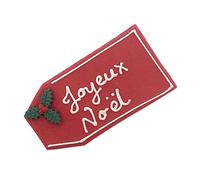 Anniversary House Joyeux Noel Gift Tag Plaque, Christmas Decorations, Handcrafted Cake Toppers, Edible Fondant SFX364, Sugarcraft