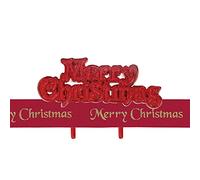 Anniversary House Merry Christmas 1M Cake Ribbon and Merry Christmas Topper Kit, Red Festive Cake Decorations Traditional, BX099