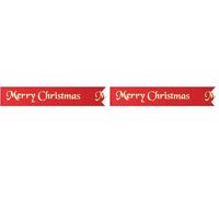 Anniversary House Merry Christmas 1M Cake Ribbon, Red and Gold Christmas Cake Decorations Traditional, BX096 (Pack of 2)