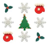 Anniversary House Merry Little Christmas Edible Cake Decorations Assortment, Handcrafted Cake Toppers, Edible Fondant Icing Sugar Cupcake Toppers, SFX294