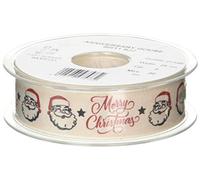 Anniversary House Nostalgic Merry Christmas Cake Ribbon Reel - Vintage Festive Ribbon for Wrapping Cakes, Gifts, Hampers, Tags, Treat Bags & Christmas Crafts - 20m x 2.5cm Wide Polyester