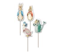 Anniversary House Official Beatrix Potter™ Peter Rabbit™ Character Party Picks - Paper & Bamboo, Non-Edible Decorative Display - Baby Shower, Easter & Birthdays (J001)