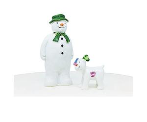 Anniversary House Official The Snowman™ holding The Snowdog Cake Topper 2-Piece Set, Sturdy Resin Material, Reusable Christmas Cake Decorations, Festive Luxury Boxed Giftable Keepsake, BX188