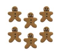 Anniversary House Pack 6 Christmas Gingerbread men Edible Cake Decorations, Handcrafted Cake Toppers, Edible Fondant Icing Sugar Cupcake Toppers, SFF107