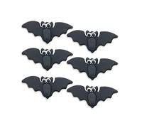 Anniversary House Pack 6 Halloween Vampire Bats Edible Cake Decorations, Handcrafted Cake Toppers, Edible Fondant Icing Sugar Cupcake Toppers, SFX345