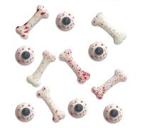 Anniversary House Pack Halloween 10 bones and eerie eyeballs Edible Cake Decorations, Handcrafted Cake Toppers, Edible Fondant Icing Sugar Cupcake Toppers, SFX382