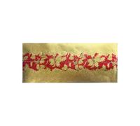 Anniversary House Pack of 1 Traditional Christmas Cake Frill, Gold Foil with Red/Gold Holly Centre Trim, Decorative Ribbon Trim for Cakes, Nostalgic Cake Decoration, Cake Decorations for Xmas