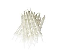 Anniversary House Pack of 12 Pearlescent White Spiral Birthday Candles with Holders, 7.5cm, Celebration Cake Decoration, Cake Candles, AHC184