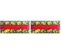 Anniversary House Pack of 2 Traditional Christmas Cake Frill, Green/Gold Holly Print Foil with Red Centre, Decorative Ribbon Trim for Cakes, Nostalgic Cake Decoration, Cake Decorations for Xmas