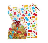 Anniversary House Pack of 40 Building Blocks/Bricks Party Bags, Birthday Loot Treat Favour Goody Gift Bag for favours and fillers, for boys/girls/kids, Sturdy Thick 12.5 x 28.5cm, Inc.Twist Ties