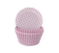 Anniversary House Pack of 75 Pastel Pink Gingham & Polka Mix Cupcake Cases Polka Dot & Gingham Cupcake Cases for Baking, Baking Cups in Heavy Duty Greaseproof Paper, J139