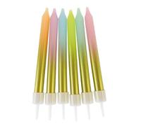 Anniversary House Pastel Ombre Birthday Candles for Cakes, Pack of 6, Celebration Cake Topper Decoration, 9.5 Centimeters, AHC255