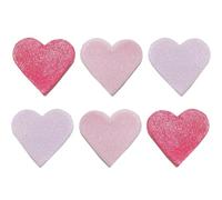 Anniversary House Pink & Lilac Sugar craft Heart Toppers - Edible Cake Decorations for Cupcakes, Birthday Cakes, Anniversaries & Celebrations - Pack of 6