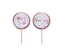 Anniversary House Pink On Your Christening Cupcake Toppers