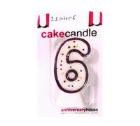 Anniversary House Polka Dot 6Th Birthday Candle (Pack Of 6) White/multicoloured (One Size)