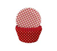 Anniversary House Polka Dot Gingham Muffin And Cupcake Cases (Pack Of 75) Red (One Size)