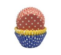 Anniversary House Polka Dot Muffin And Cupcake Cases (Pack Of 75) Red/yellow/blue (One Size)