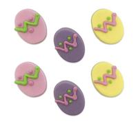 Anniversary House Psatel Easter Eggs Edible Cake Decorations, Handcrafted Easter Egg Cake Toppers, Edible Fondant Icing Sugar Cupcake Toppers, Pink, Lilac and Yellow, 3cm, Pack of 6, SF623