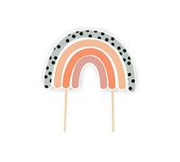 Anniversary House Rainbow Cake Topper 14 x 9.5 CM, Birthday Cake Decorations, Neutral Colour Toppers, Sturdy Paper, Rainbow Decorations, J151