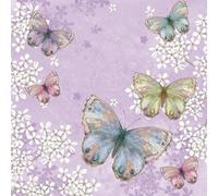 Anniversary House Tiflair Bellissima Farfalla Napkins (Pack Of 20) Lilac/white/blue (One Size)