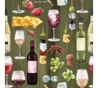 Anniversary House Tiflair Cheese & Wine Lunch Napkins 3 ply, Pack of 20, Fromage, Vino, Wine Night, for Decoupage 33 x 33 cm